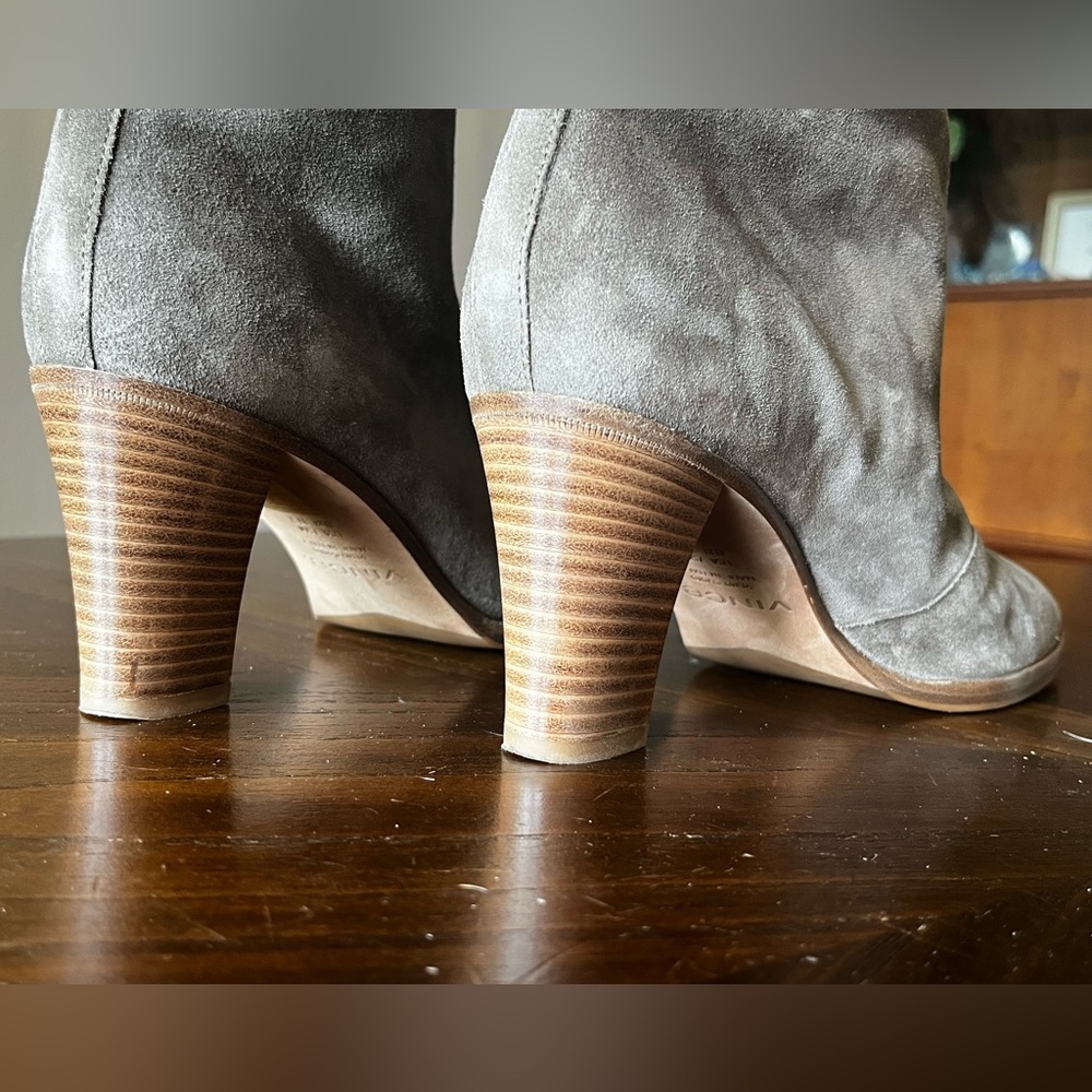 VINCE Casper Leather Knee High Pull-On Boots in Flint Gray Women’s Size 7.5 - Picture 8 of 15